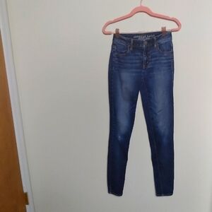 American Eagle Dark Wash Hi Rise Jegging Sretch Denim Skinny Jeans Size 0